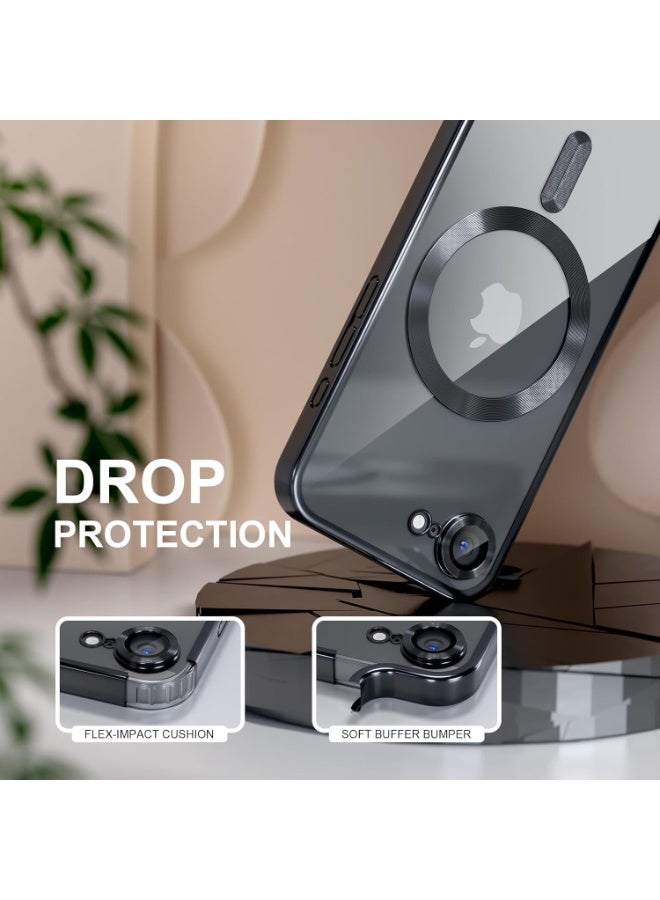 بورتوني غطاء حماية شفاف خفيف الوزن فائق النحافة لهاتف iPhone 16e 2025، يدعم تقنية MagSafe، مع زجاج مقسّى لهاتف iPhone 16e مقاس 6.1 بوصة - Image 3