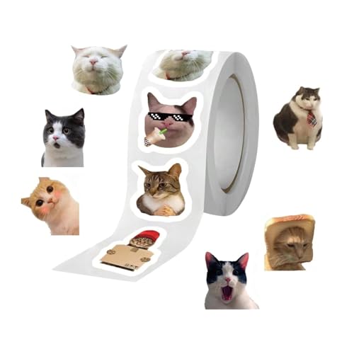Flavizo 500pcs Cat Stickers for Kids & Adults – Decorative Cartoon Stickers for Crafts, Scrapbooking, Rewards, DIY Journals, Water Bottles, Laptops, Party Favors & School Supplies - Image 1