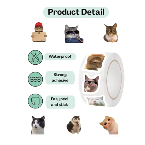 Flavizo 500pcs Cat Stickers for Kids & Adults – Decorative Cartoon Stickers for Crafts, Scrapbooking, Rewards, DIY Journals, Water Bottles, Laptops, Party Favors & School Supplies - Image 3