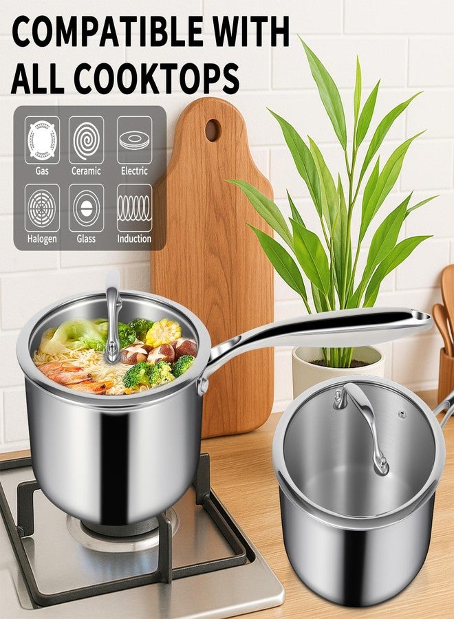 EWFEN 3 Quarts Stainless Steel Saucepan with Lid - Image 3