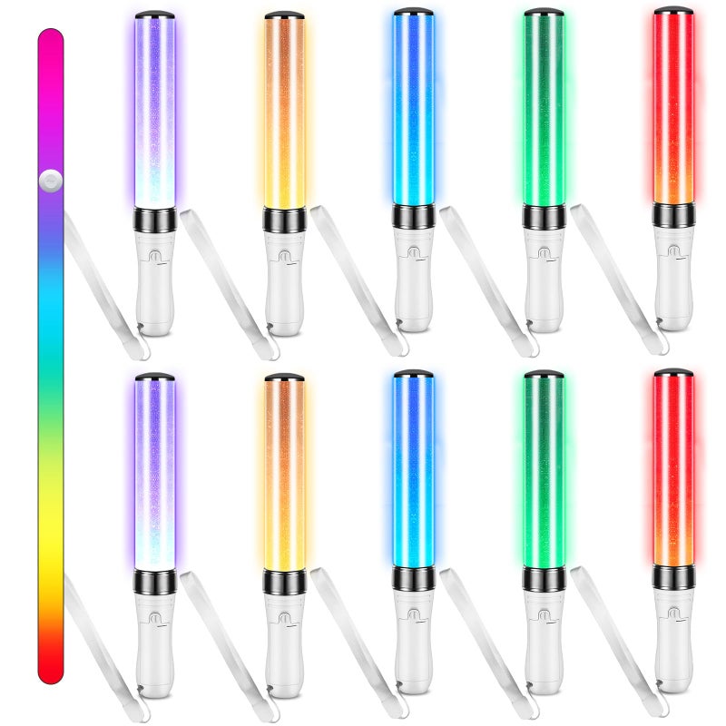 Lewtemi 2 Pcs K-pop Lightstick LED Glow Sticks 15 Color Reusable Concert Stick, Manual and Automatic Mode, Idol Flashing Glow Sticks Wotagei Party Supplies for Raves Emergency Camping - Image 1