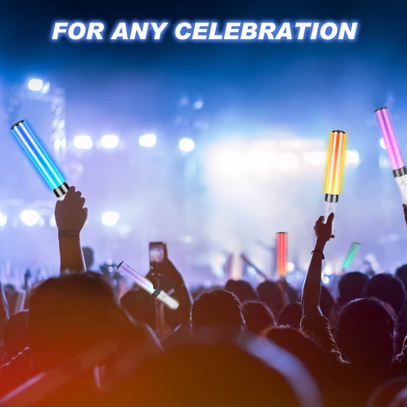 Lewtemi 2 Pcs K-pop Lightstick LED Glow Sticks 15 Color Reusable Concert Stick, Manual and Automatic Mode, Idol Flashing Glow Sticks Wotagei Party Supplies for Raves Emergency Camping - Image 3
