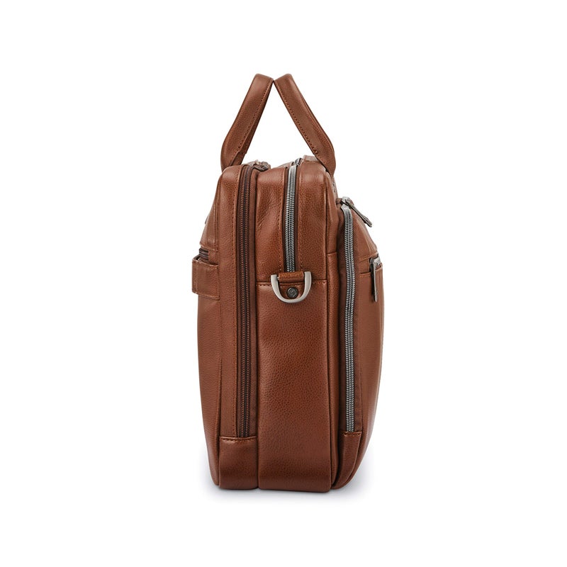 Samsonite Classic Leather Toploader Briefcase, Cognac, One Size - Image 3