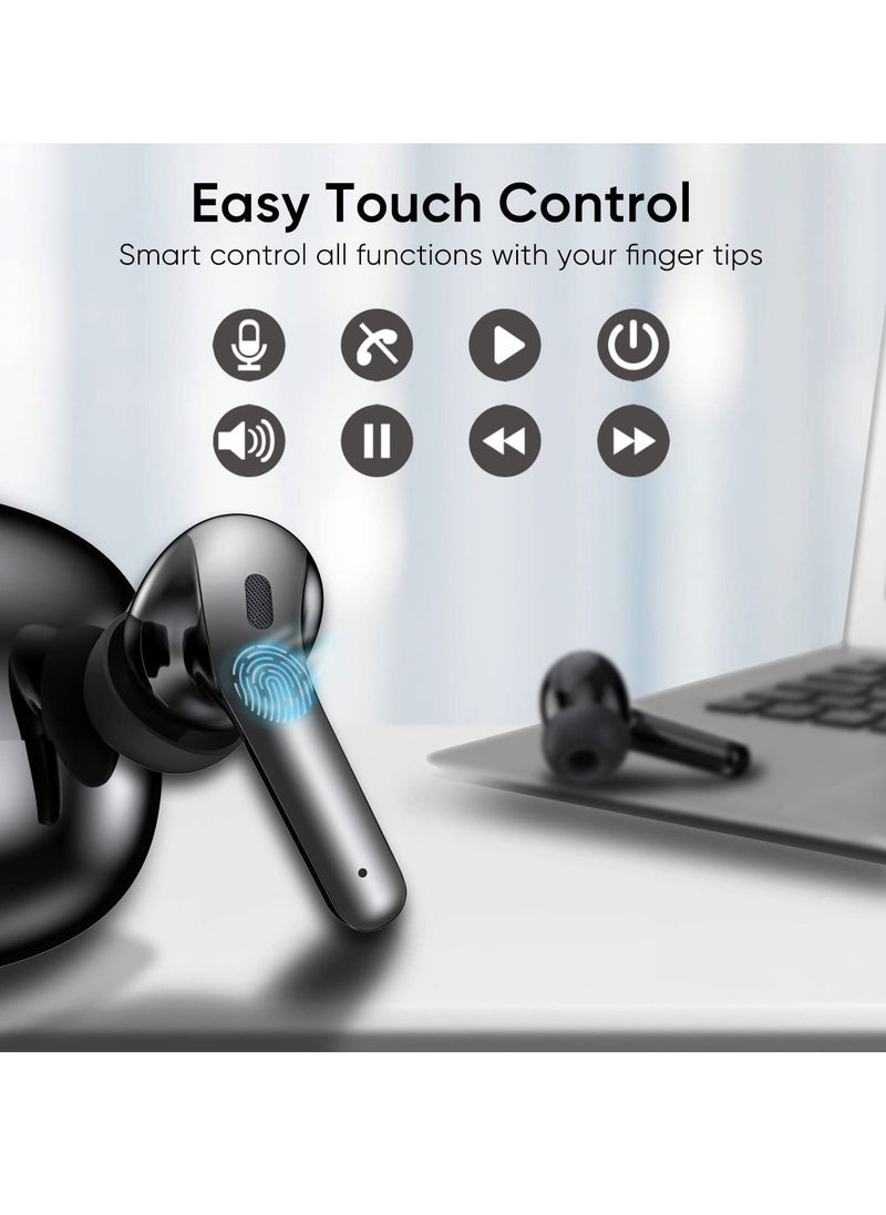True Wireless Earbuds Bluetooth Earphones 60H Playback Noise Cancelling with Wireless Charging Case in-Ear Stereo Wireless Earphones Built-in Mic LED Display IPX7 Waterproof Sport Headphones  - Image 4