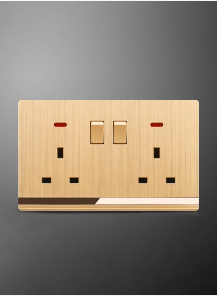 Vmax Premium Double 13A Wall Socket with Switch Universal Power Socket Durable, Safe & Easy Installation Ideal for Home, Office & Commercial Use (WHITE, BLACK,CHAMPAGNE GOLD) - Image 3