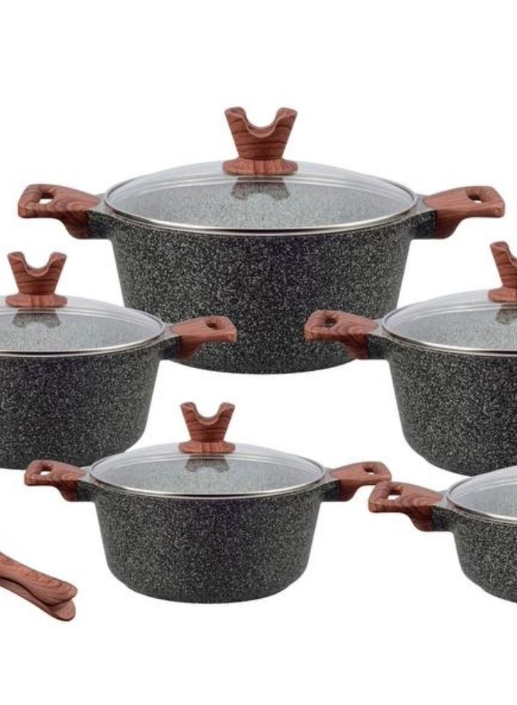 ديسيني 19 قطعة مجموعة تجهيزات المطابخ المطابخ المطلية بالجرانيت - Image 2