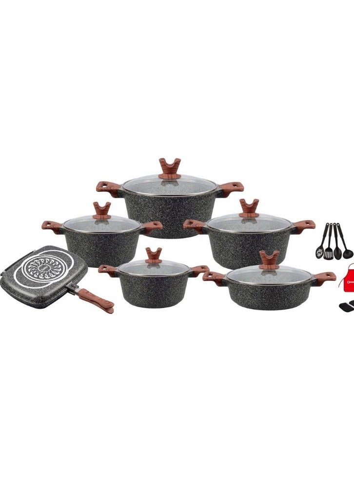 ديسيني 19 قطعة مجموعة تجهيزات المطابخ المطابخ المطلية بالجرانيت - Image 1