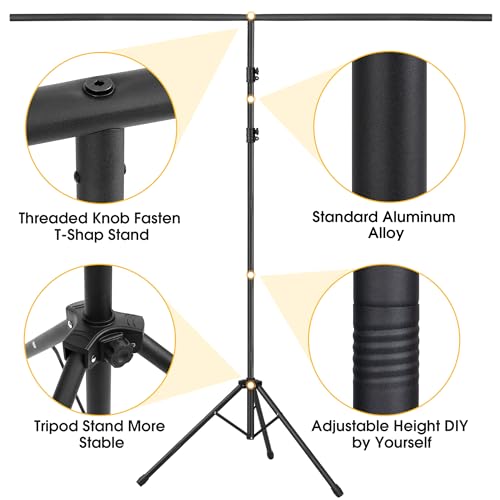 Surprizo Green Screen Backdrop with Stand, 8x7.2ft Portable Greenscreen Background with Stand, T-Shape Green Screen Stand kit with 6 Spring Clamps, Sandbag, Carry Bag for Zoom, Video - Image 4
