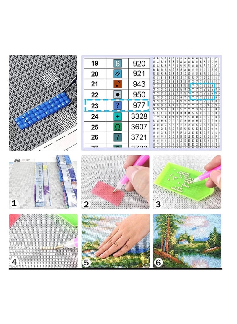 STRATEG Craft Kts DIY 5D Round Diamond Painting Multicolor - Image 4