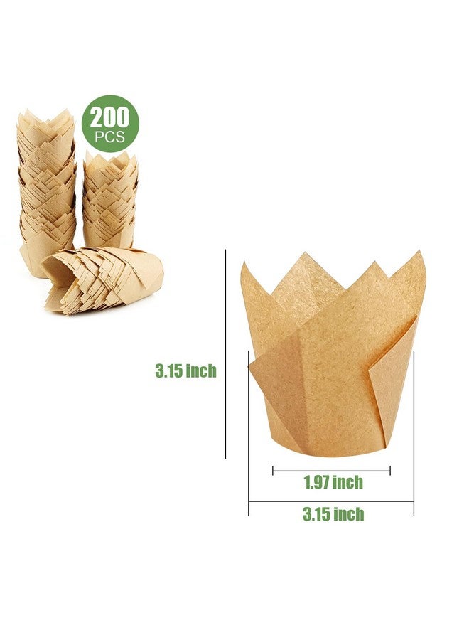 Korty Parchent Paper Cupcake Liners,200Pcs Parchment Paper Muffin Liners for Baking, Non Stick Cupcake Wrappers for Cup Cake, Weddings, Birthdays and Party, Christmas (Natural) - Image 3