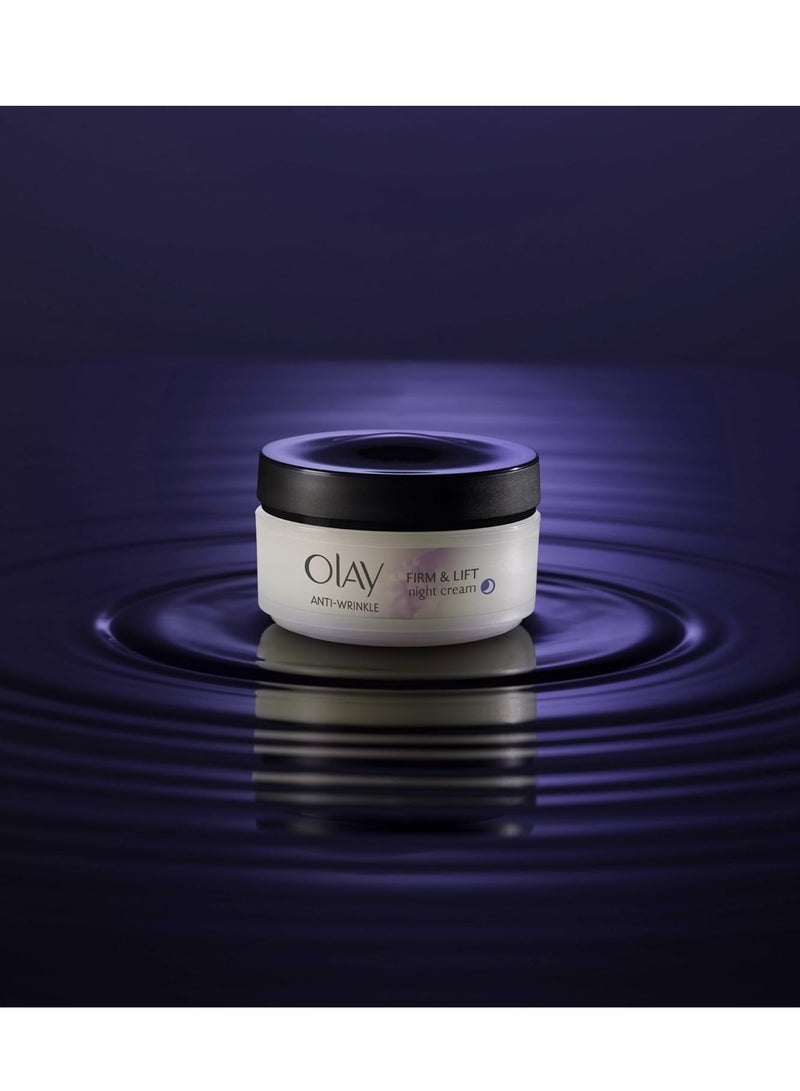 Olay Anti-Wrinkle Firm and Lift Anti-Ageing Moisturiser Night Cream - 50 ml (Pack Of 1) - Image 4