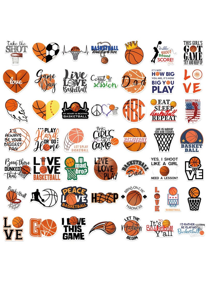 GROIC Backetball Stickers, 50PCS Motivational Water Bottle Waterproof Cool Stickers Scrapbook Laptop Skateboard Journal Bicycle DIY Decals - Image 2