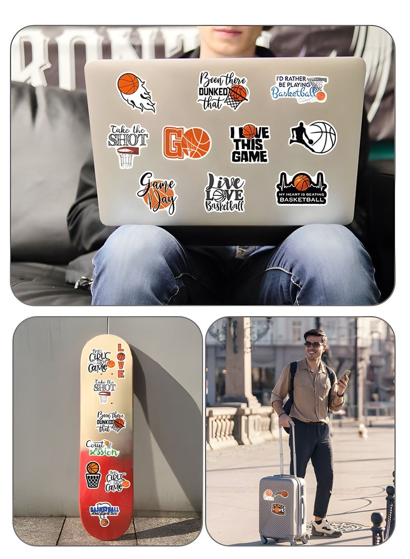 GROIC Backetball Stickers, 50PCS Motivational Water Bottle Waterproof Cool Stickers Scrapbook Laptop Skateboard Journal Bicycle DIY Decals - Image 3