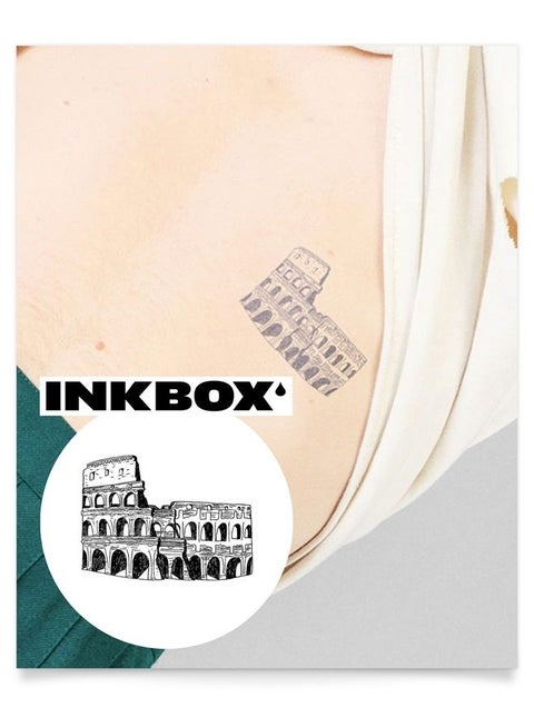 Inkbox Temporary Tattoos, Semi-Permanent Tattoo, One Premium Easy Long Lasting, Water-Resistant Temp Tattoo with For Now Ink - Lasts 1-2 Weeks, Coliseo, 3 x 3 in