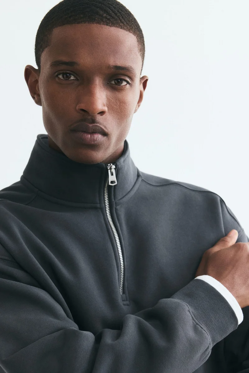 H&M  Loose Fit Zip-top sweatshirt for Men | Best Price UAE