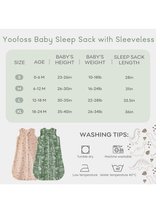 Yoofoss Fleece Baby Sleep Sack 12-18 Months, 2 Pack 1.5 Tog Baby Wearable Blanket with 2-Way Zipper, Toddler Sleeping Sack, Soft Warm Lightweight(Large) - pzsku/Z322107069C3FE90B9C5FZ/45/_/1737031160/54167a1c-7e77-43e1-8fb0-ebc527debe8d