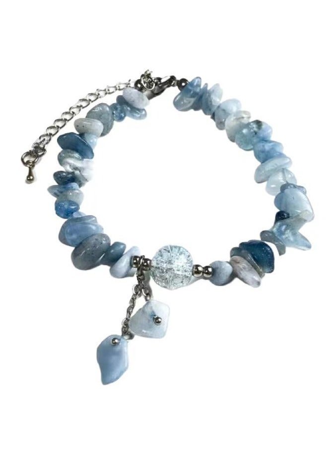 Mark Fairwhale Sea Blue Camellia Flower Natural Shell Hand String  - Image 1