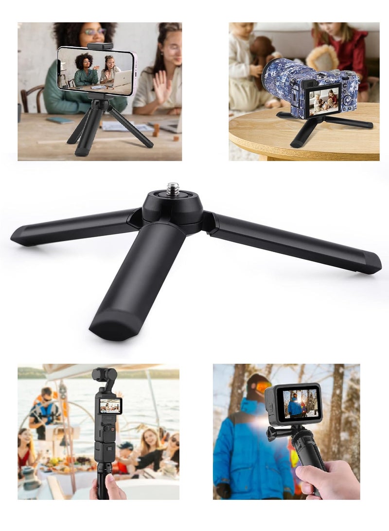 Bukela Mini Vlog Tripod for DJI Pocket 3 OM Osmo Mobile 7P 6, for GoPro 13 Max Hero, for Insta360 X5 X3 X4, for DJI Action 5 Pro Smooth Hohem Feiyu DSLR Camera Desktop Tabletop Stand Grip Accessories - Image 1