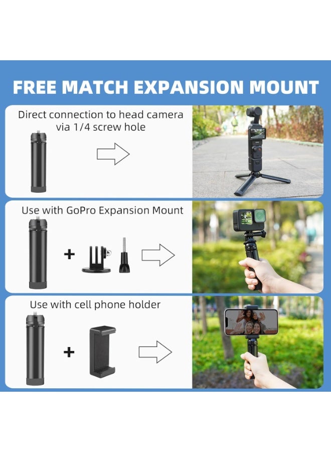 Bukela Mini Vlog Tripod for DJI Pocket 3 OM Osmo Mobile 7P 6, for GoPro 13 Max Hero, for Insta360 X5 X3 X4, for DJI Action 5 Pro Smooth Hohem Feiyu DSLR Camera Desktop Tabletop Stand Grip Accessories - Image 3