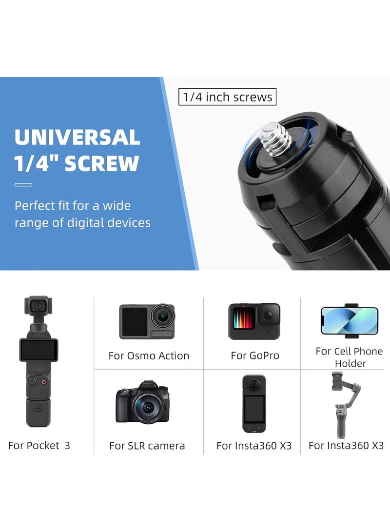 Bukela Mini Vlog Tripod for DJI Pocket 3 OM Osmo Mobile 7P 6, for GoPro 13 Max Hero, for Insta360 X5 X3 X4, for DJI Action 5 Pro Smooth Hohem Feiyu DSLR Camera Desktop Tabletop Stand Grip Accessories - Image 5