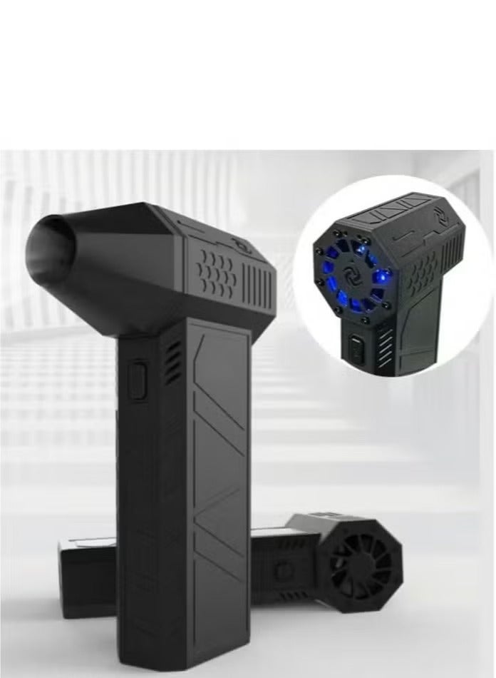 Rabos Mini Turbo Jet Fan X3 Blower – 130,000 RPM Brushless Motor, 52m/s Wind Speed Industrial Duct Fan, Handheld High-Power Air Blower for Dust,Keyboard Cleaning - Black - Image 1