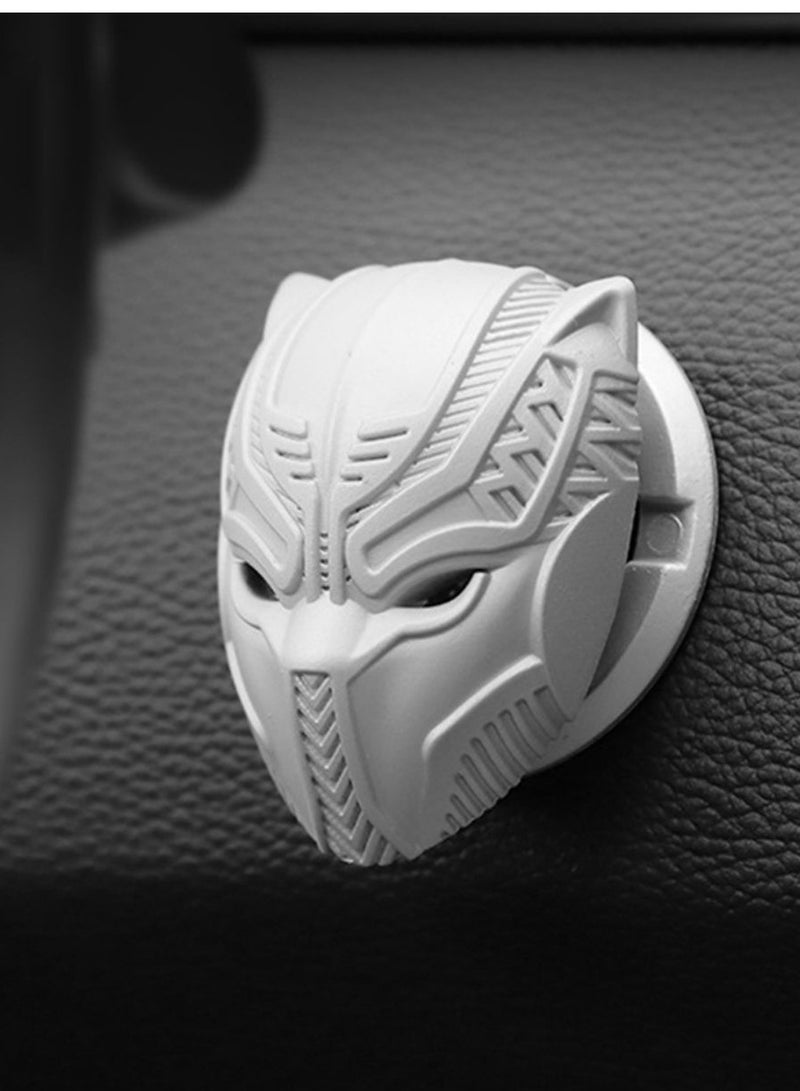 Car Push to Start Button Cover - Black Panther Engine Ignition Decorations Universal Start Stop Protective Cover Car Power Control Trim Push to Start Button Cover - Image 1