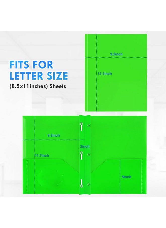 Officygnet 6 Packs Plastic Folders With Pockets And Prongs Fastener, Bulk Multicolor 2 Pocket Folders, Heavy Duty File Folders For Office School Supplies, Two Pocket Folders For Letter Size Sheets  - Image 4