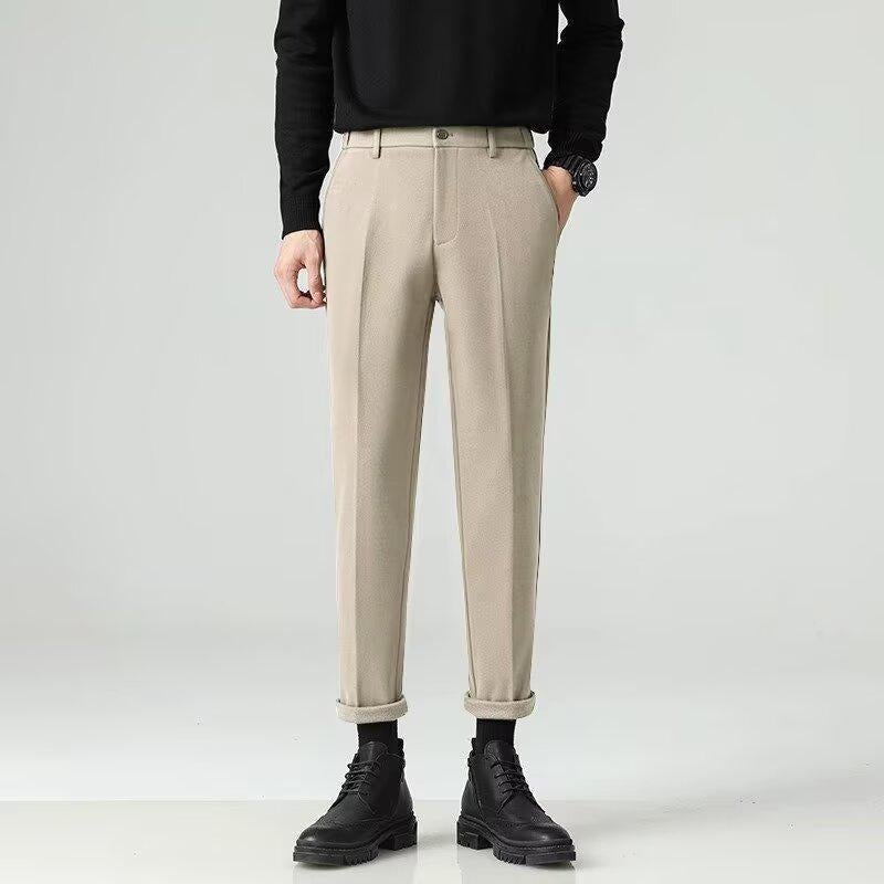 [ Direct Supply Million ] Thickened Straight Slim-Fit Leggings Grey Casual Cropped Pants - Image 4