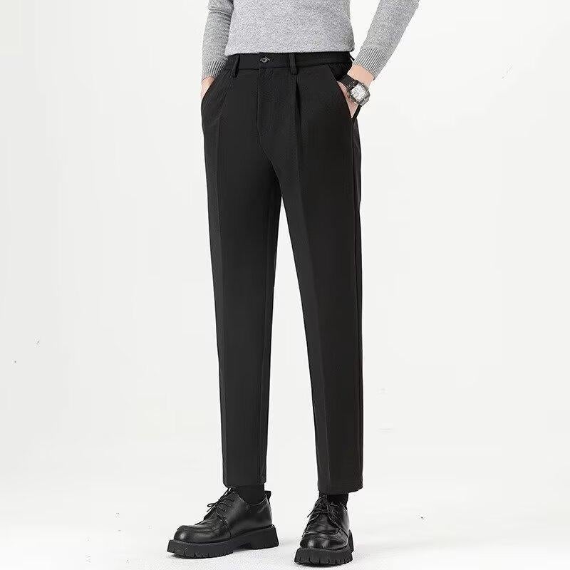 [ Direct Supply Million ] Thickened Straight Slim-Fit Leggings Grey Casual Cropped Pants - Image 3