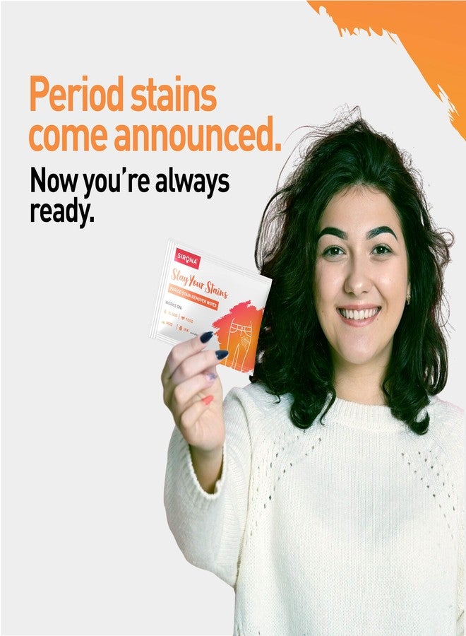 Sirona Period Stain Remover Wipes for Women - Pack of 10 | Removes Stains in 60 Sec | Gentle on Skin & Fabric | Travel-Friendly | No Harsh Chemical | Works on Clothes & Other Stains (Ink, Mud & Food) - Image 3