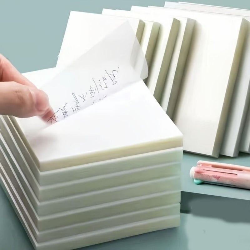 Transparent PET Sticky Notes 3pcs Writable Square Adhesive Pages For Office Journal Planner - Image 3