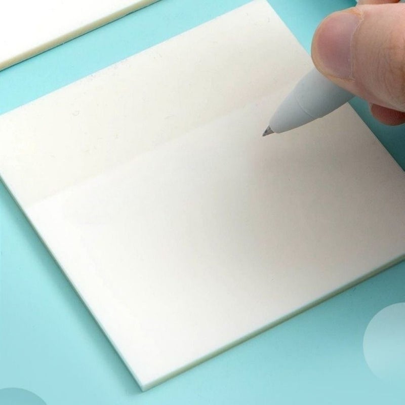 Transparent PET Sticky Notes 3pcs Writable Square Adhesive Pages For Office Journal Planner - Image 1