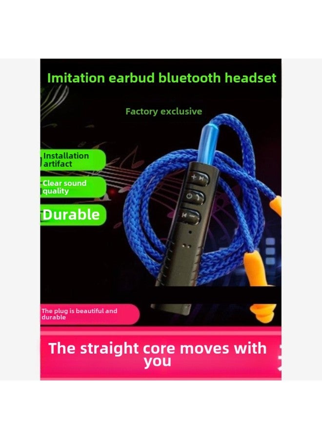Bluetooth Wired Bass Work Lazy Listening To Songs HD Call Labor Protection Earplug Headset Camouflage Anti-Noise-Color:Bluetooth Listening To Music 12 Hours + Yellow Line 120cm Headphones