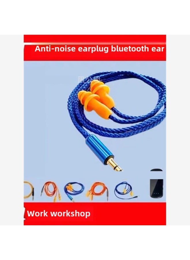 Bluetooth Wired Bass Work Lazy Listening To Songs HD Call Labor Protection Earplug Headset Camouflage Anti-Noise-Color:Bluetooth Listening To Music 12 Hours + Yellow Line 120cm Headphones