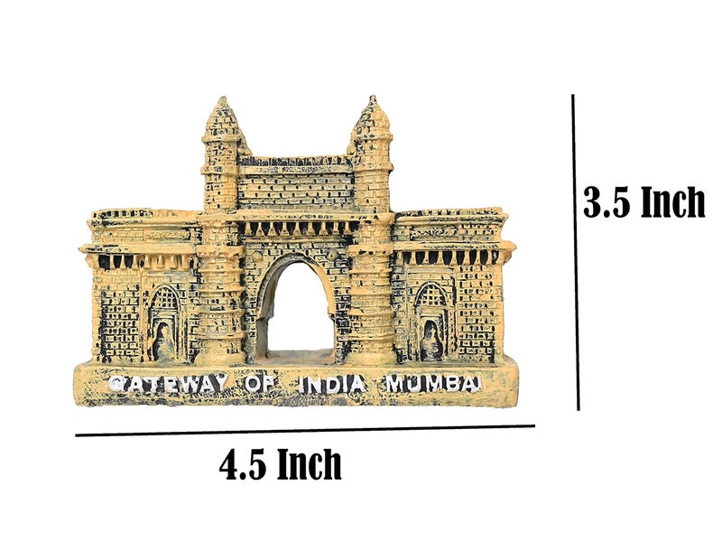 KariGhar Polyresin Mumbai Gateway of India Souvenir Replica Model Showpiece Yellow Color L5xB115xH8 Cm - Image 2