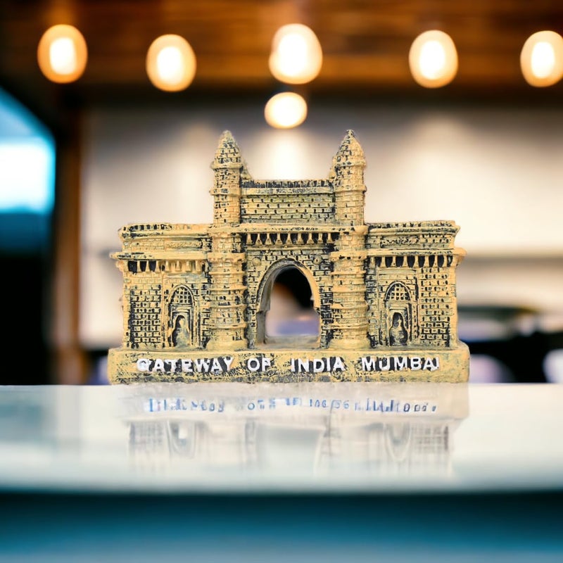 KariGhar Polyresin Mumbai Gateway of India Souvenir Replica Model Showpiece Yellow Color L5xB115xH8 Cm - Image 1
