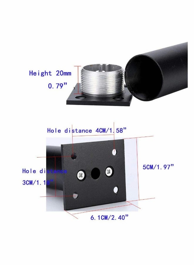 Adjustable Black Metal Furniture Legs for Sofa Bed Set of 4 3 Inch Height 15 Inch Diameter - Image 2