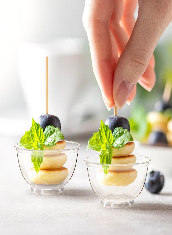 TOFLEN 100ct 2 oz Mini Round Dessert Cups, Clear Reusable Tiny Small Party Serving Cups for Appetizers, Dips, Desserts, Trifle, Hors D'oeuvres Bowls - Image 5