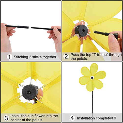 B bangcool Wind Spinners Sunflower Lawn Pinwheels Windmill Party Pinwheel Wind Spinner for Patio Lawn & Garden - Image 5