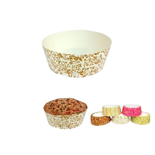 PUSHTI TUSHTI Disposable 500gm Round Bar Cake Mould Trays 15 x 6 cm Multiple Design Perfect for Baking Serving NonStick Oven Safe Birthday Celebration Pack of 10 pcs - Image 1