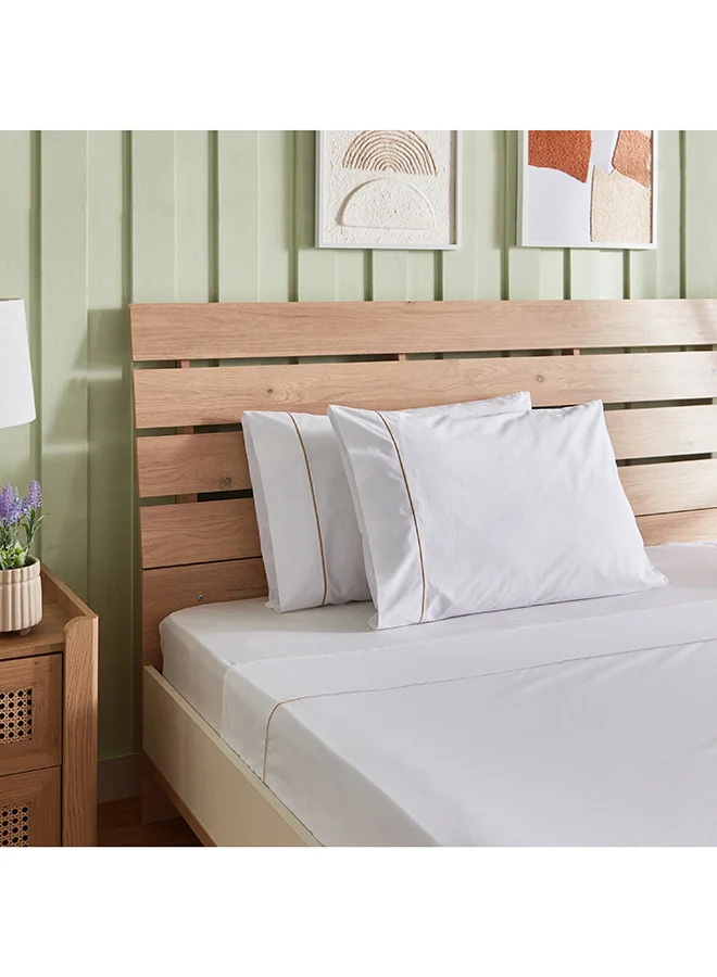 Home Box White Haven 2-Piece Bilbao 200 Thread Count Cotton Pillowcase Set 75 x 50 cm