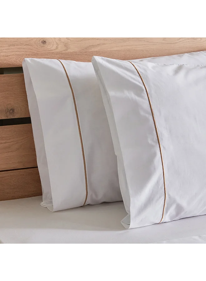 Home Box White Haven 2-Piece Bilbao 200 Thread Count Cotton Pillowcase Set 75 x 50 cm