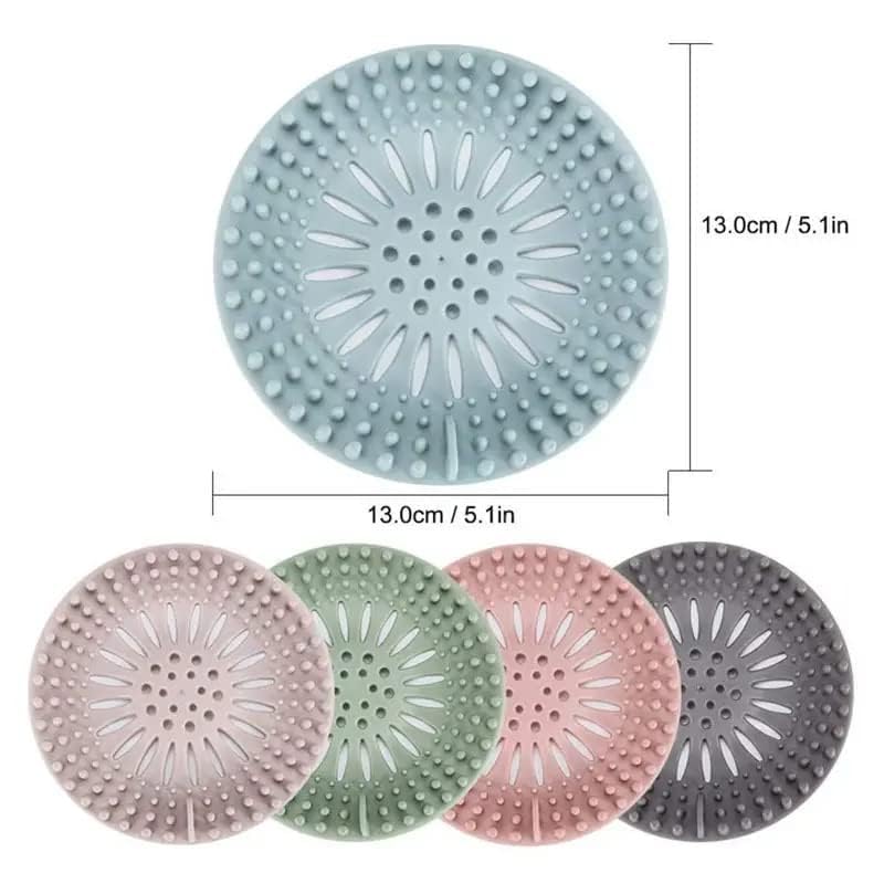 HETNIT 5 Pack Drain Hair Catcher for Bathroom | Shower Drain Covers | Sink Drain Hair Catcher | No Slip Drain Cover Bathtub Hair Catcher | Drain Clog Remover Cleaner | | Silicone Drain Hair Catcher - Image 4