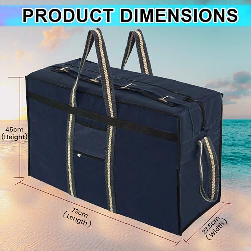 NISUN Canvas Large Strong Travel Luggage Duffel Storage Bag with Six Wheels & Front Transparent Pocket - Image 2