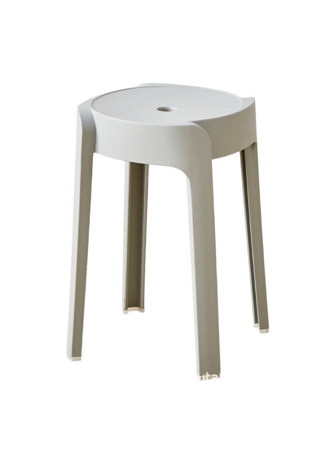 Huitich Thickened Plastic Stool for Dining Table & Home Use Stackable, Portable Round Stool (Grey, 30cm) - Image 1