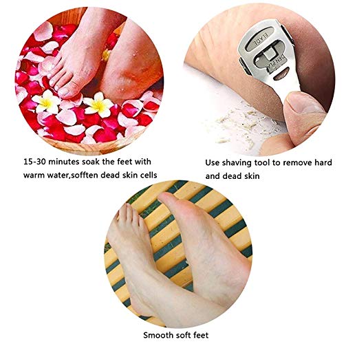 Sweetpea� Stainless Steel Callus Shaver Pedicure Dead Hard Skin Remover Heel Razor Cutter With Skin Rub For Foot Care, Removing Solid, Cracked Skin Cells. (Plastic) - Image 5