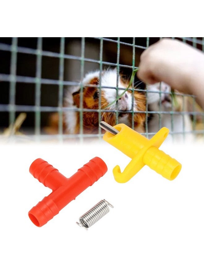 Yosoo Rabbit Nipple Drinker, 100pcs Rodent Automatic Waterer with Stainless Steel Nipple 3 Way Tee Design for Feeding Guinea Pigs Rabbits Ferrets - Image 2