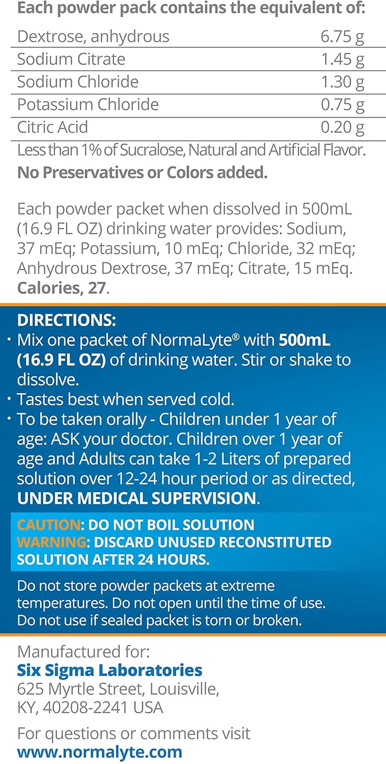 NormaLyte Oral Rehydration Salts Pack of 6 Apple  Energy Supplements Electrolytes Packets Potassium Supplement Hydration Sachet No Preservatives Vegan Dehydration - Image 2