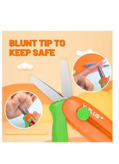 Excefore 3 Pack Retractable Small Scissors, Child Scissors with Cover, Suitable for Ages 3-5 Toddler Preschool Safety Scissors  - Image 2
