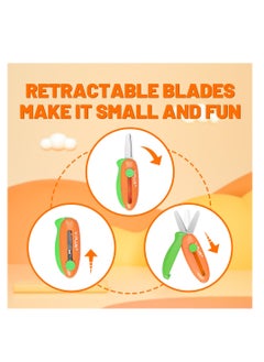 Excefore 3 Pack Retractable Small Scissors, Child Scissors with Cover, Suitable for Ages 3-5 Toddler Preschool Safety Scissors  - Image 3